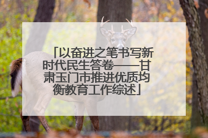 以奋进之笔书写新时代民生答卷——甘肃玉门市推进优质均衡教育工作综述