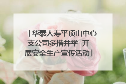 华泰人寿平顶山中心支公司多措并举  开展安全生产宣传活动
