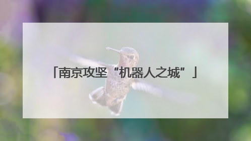 南京攻坚“机器人之城”
