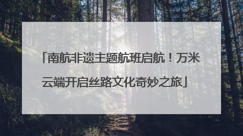南航非遗主题航班启航！万米云端开启丝路文化奇妙之旅