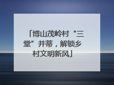 博山茂岭村“三堂”并蒂，解锁乡村文明新风