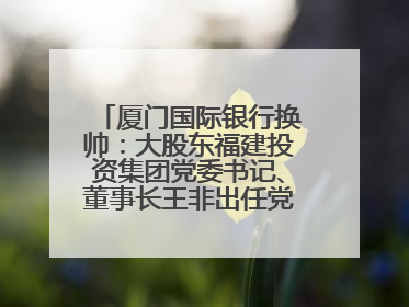厦门国际银行换帅：大股东福建投资集团党委书记、董事长王非出任党委书记