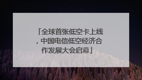 全球首张低空卡上线，中国电信低空经济合作发展大会启幕
