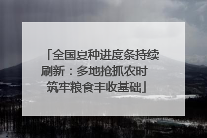 全国夏种进度条持续刷新：多地抢抓农时 筑牢粮食丰收基础