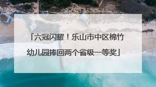 六冠闪耀！乐山市中区棉竹幼儿园捧回两个省级一等奖
