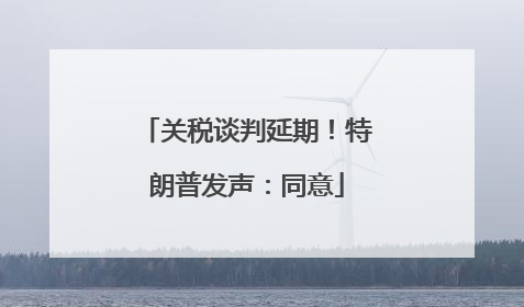 关税谈判延期！特朗普发声：同意