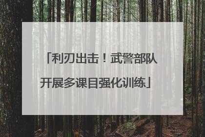 利刃出击！武警部队开展多课目强化训练