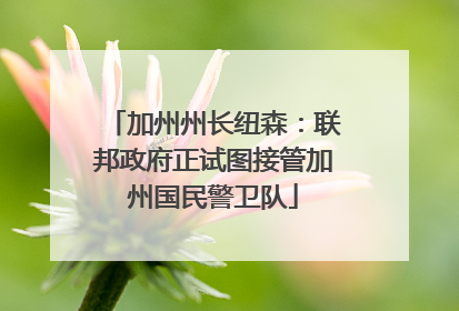 加州州长纽森：联邦政府正试图接管加州国民警卫队