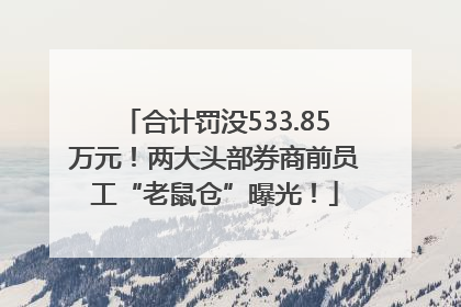 合计罚没533.85万元！两大头部券商前员工“老鼠仓”曝光！