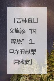吉林夏日文旅添“国粹热” 生旦净丑献梨园盛宴