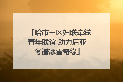 哈市三区妇联牵线青年联谊 助力后亚冬谱冰雪奇缘