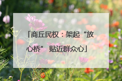 商丘民权：架起“放心桥” 贴近群众心