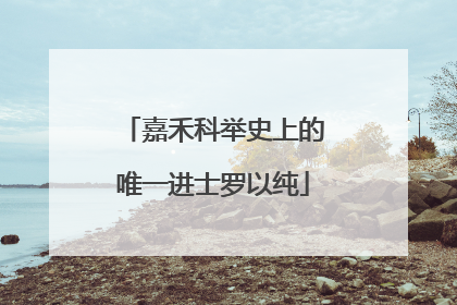 嘉禾科举史上的唯一进士罗以纯
