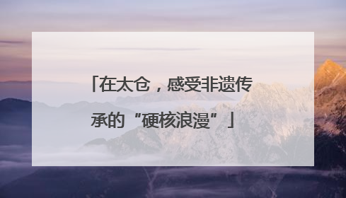 在太仓，感受非遗传承的“硬核浪漫”