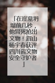 在崖墓坍塌前几秒，他冒死抢出文物！眉山杨宇春获评四川省文物安全守护者
