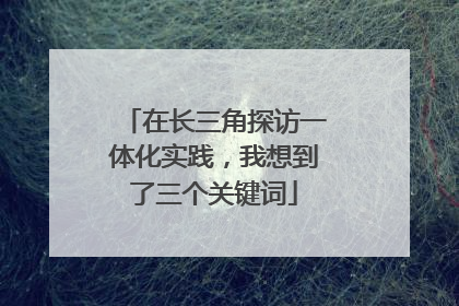 在长三角探访一体化实践，我想到了三个关键词