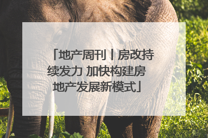 地产周刊丨房改持续发力 加快构建房地产发展新模式