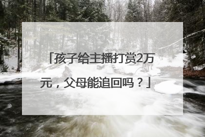 孩子给主播打赏2万元，父母能追回吗？