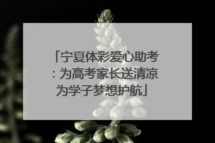 宁夏体彩爱心助考：为高考家长送清凉 为学子梦想护航