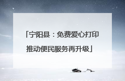 宁阳县：免费爱心打印 推动便民服务再升级