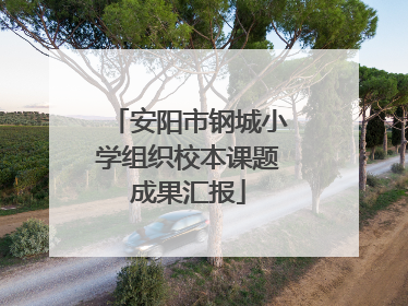 安阳市钢城小学组织校本课题成果汇报
