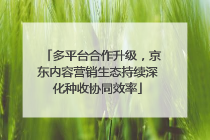 多平台合作升级，京东内容营销生态持续深化种收协同效率