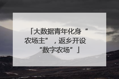 大数据青年化身“农场主”，返乡开设“数字农场”