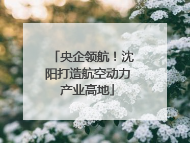 央企领航！沈阳打造航空动力产业高地