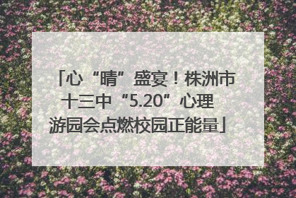 心“晴”盛宴！株洲市十三中“5.20”心理游园会点燃校园正能量
