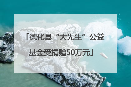 德化县“大先生”公益基金受捐赠50万元