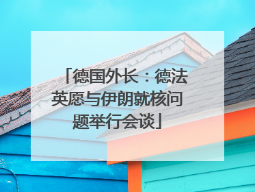 德国外长：德法英愿与伊朗就核问题举行会谈
