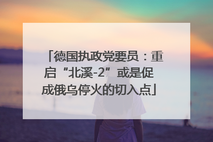 德国执政党要员：重启“北溪-2”或是促成俄乌停火的切入点
