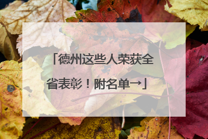 德州这些人荣获全省表彰！附名单→