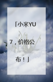 小米YU7，价格公布！