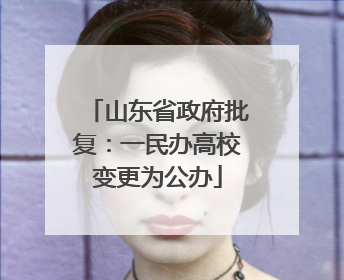 山东省政府批复：一民办高校变更为公办