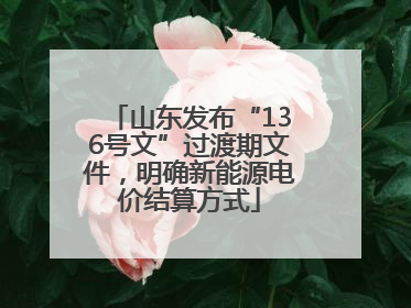 山东发布“136号文”过渡期文件，明确新能源电价结算方式