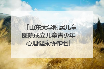 山东大学附属儿童医院成立儿童青少年心理健康协作组