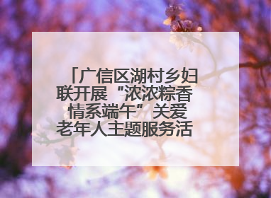 广信区湖村乡妇联开展“浓浓粽香 情系端午”关爱老年人主题服务活动（图）