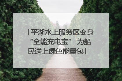 平湖水上服务区变身“全能充电宝” 为船民送上绿色能量包