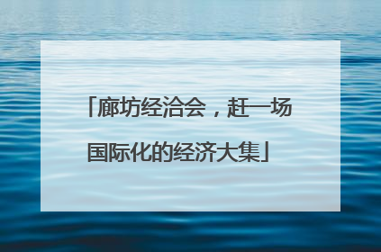 廊坊经洽会，赶一场国际化的经济大集