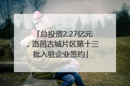 总投资2.27亿元，洛邑古城片区第十三批入驻企业签约
