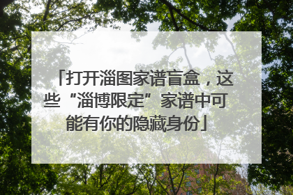 打开淄图家谱盲盒，这些“淄博限定”家谱中可能有你的隐藏身份