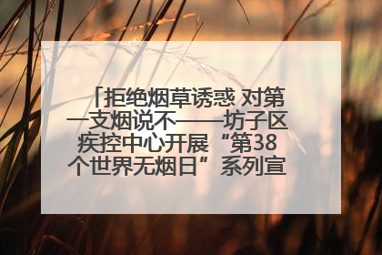 拒绝烟草诱惑 对第一支烟说不——坊子区疾控中心开展“第38个世界无烟日”系列宣传义诊活动
