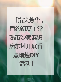 指尖芳华，香约初夏！常熟市沙家浜镇唐东村开展香薰蜡烛DIY活动