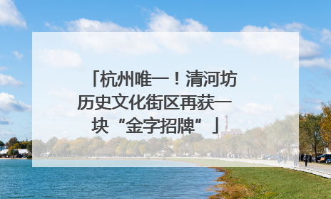 杭州唯一！清河坊历史文化街区再获一块“金字招牌”