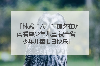 林武“六一”前夕在济南看望少年儿童 祝全省少年儿童节日快乐