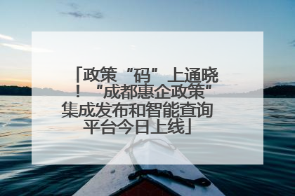 政策“码”上通晓！“成都惠企政策”集成发布和智能查询平台今日上线