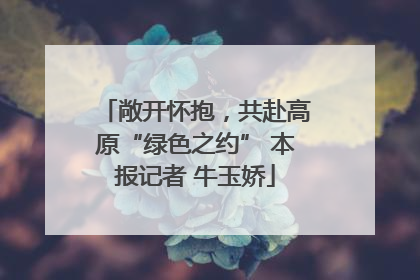 敞开怀抱，共赴高原“绿色之约” 本报记者 牛玉娇