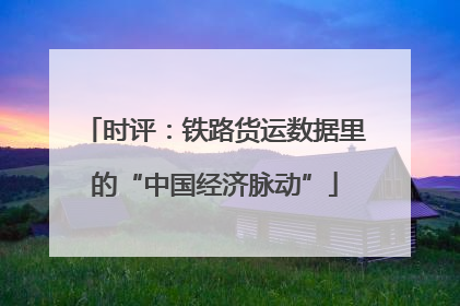 时评：铁路货运数据里的“中国经济脉动”