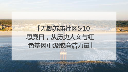 无锡苏庙社区5·10思廉日，从历史人文与红色基因中汲取廉洁力量